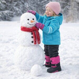 Kamik Lavender and Black Waterproof Boots With Optional Liner Big Kid Size 4